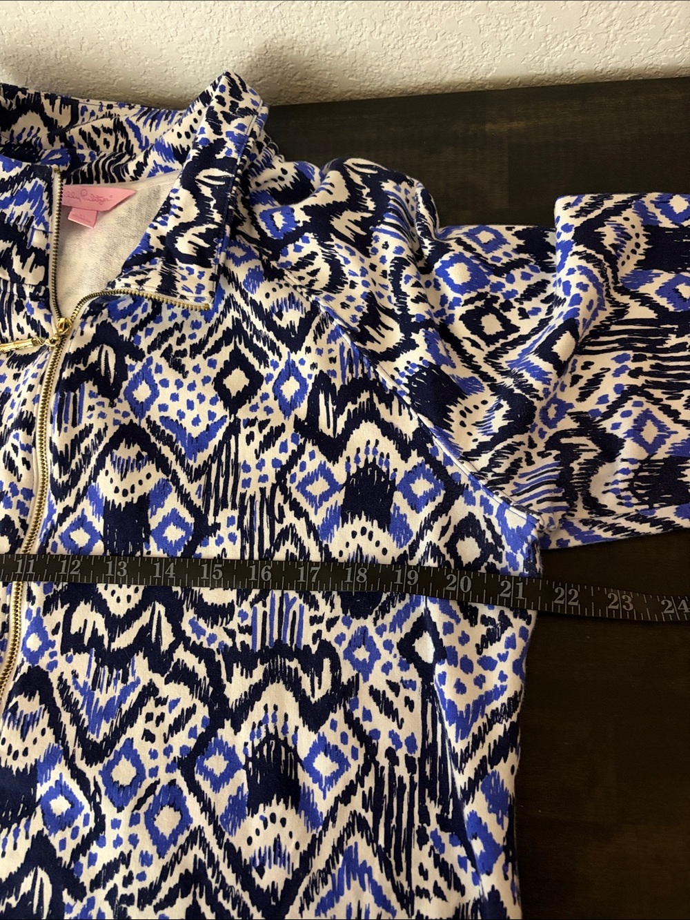 Lily Pulitzer Blue & White Skipper Dress in Oh My COD 1/2 Zip Pop Over Size XL - Picture 9 of 10